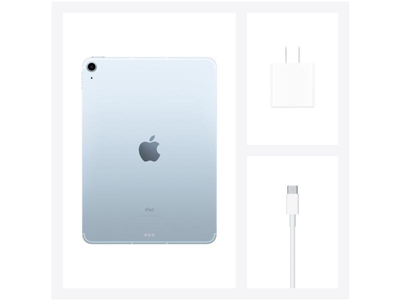iPad Air Tela 10,9” 4ª Geração Apple Wi-Fi + Cellular 256GB Azul